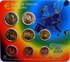 Spanje euroset 2003 in blister