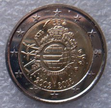 Belgie 2 euro 2012 , 10 jaar euro