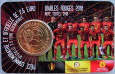1806-011581 Belgie 2,50 euro 2018 coincard diables rouges (fr) 2 1/2 euro rode duivels